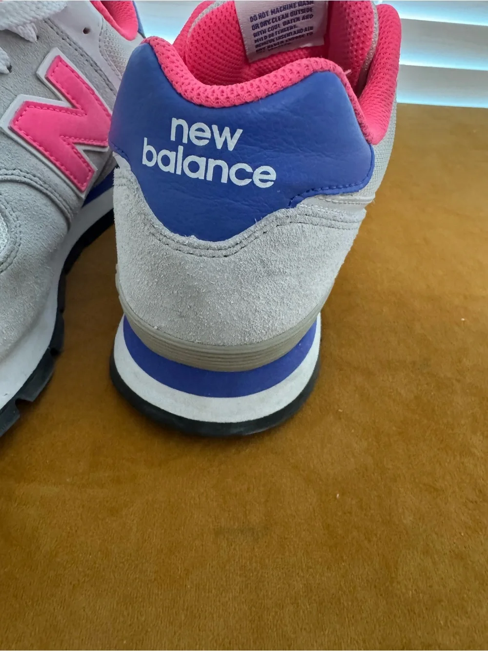 New Balance Light Gray with Hot Pink Accent Sneakers